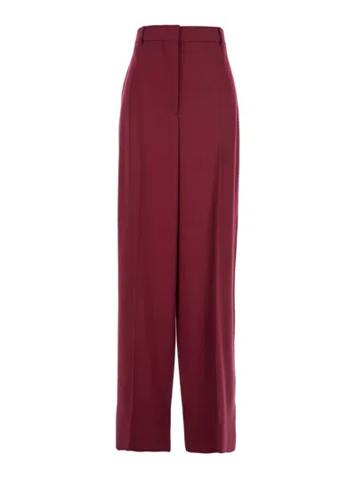 Stella Mccartney Bordeaux Pants With Concealed Closure On The Front In Red