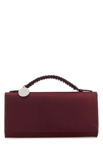 STELLA MCCARTNEY BURGUNDY SATIN FALABELLA HANDBAG