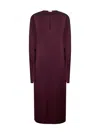 Stella Mccartney Bordeaux Midi Dress With Cape Sleeves In Red