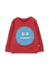 Stella Mccartney Burgundy Sweatshirt For Baby Boy With Monster Print In Burgundy