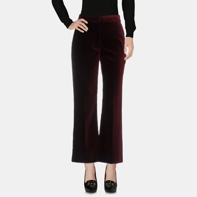 Pre-owned Stella Mccartney Burgundy Velvet Pants Size 38