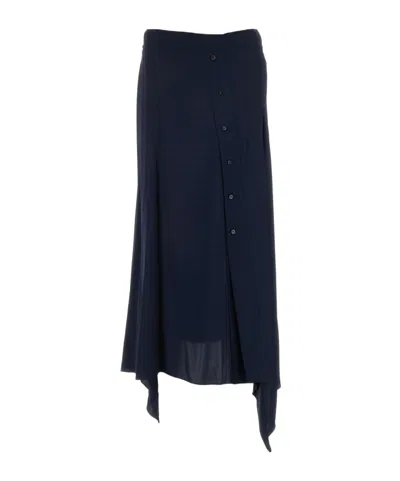 Stella Mccartney Button-detailed Asymmetric Skirt In Black