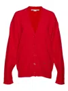 Stella Mccartney Button-detailed V-neck Cardigan In Red