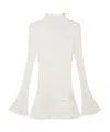 Stella Mccartney Ribbed Long Sleeve Mini Dress In White