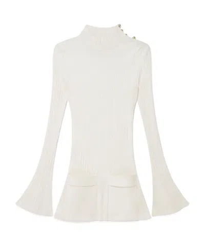 STELLA MCCARTNEY BUTTON DETAILS RIBBED KNITTED MINI DRESS