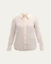 Stella Mccartney Button Down Silk Top In Natural