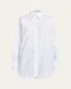 Stella Mccartney Crochet-patch Long-sleeve Shirt In Pure White