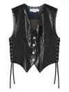 Stella Mccartney Button Lace-up Gilet In Black