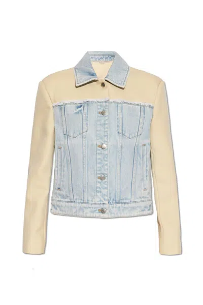 Stella Mccartney Button-up Panelled Denim Jacket In Blue/neutrals