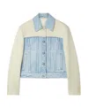 Stella Mccartney Button-up Panelled Denim Jacket In White