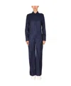 Stella Mccartney Wool Jumpsuit With Front Button And Zipper Closure In Black