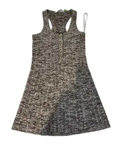 Stella Mccartney Button Vest Dress In Gray