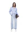 Stella Mccartney Buttoned Curved Hem Panelled Shirt In Blue