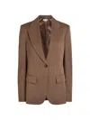 Stella Mccartney Buttoned Single-breasted Blazer In Brown