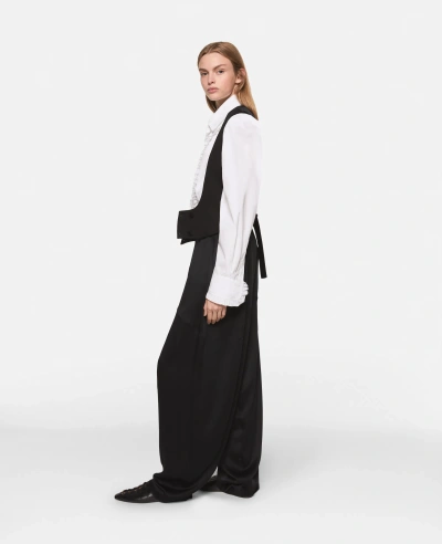 Stella Mccartney Buttoned Wool Tuxedo Waistcoat In Midnight Black