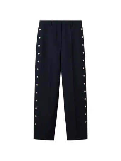 Stella Mccartney Button-embellished Wide-leg Trousers In Blue