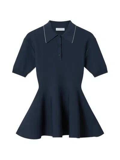 Stella Mccartney Button-placket Polo Top In Blue