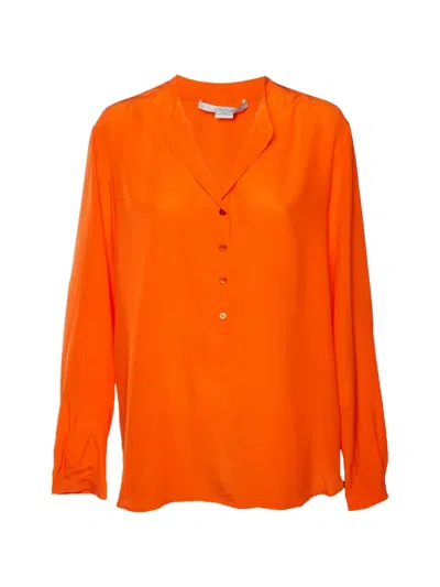 Pre-owned Stella Mccartney Button-up Silk Blouse In Orange