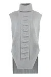 Stella Mccartney Grey Cable Knit Sleeveless Sweater In Grey