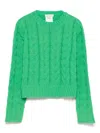 Stella Mccartney Cable-knit Sweater In Green