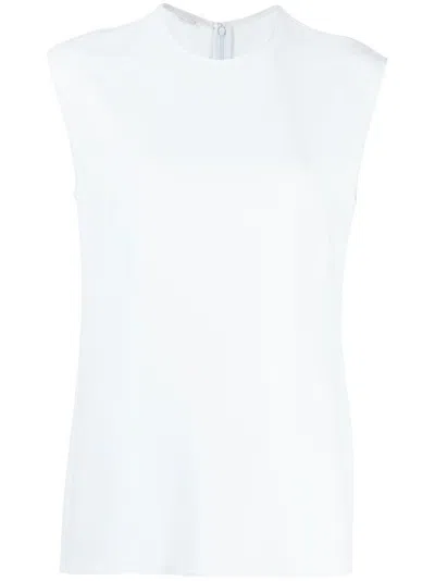 Stella Mccartney Cady Cap-sleeved Blouse In Blue