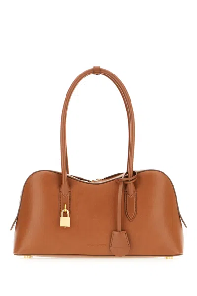 Stella Mccartney Camel Synthetic Leather Ryder Medium Shoulder Bag In Brown