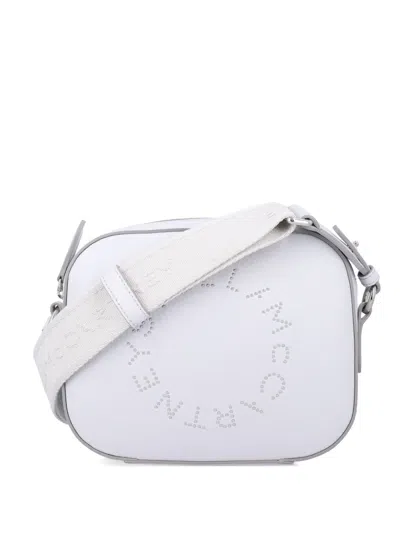 Stella Mccartney Pearl Grey Camera Bag With Logo And Shoulder Strap In Neutral