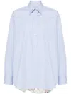 Stella Mccartney Straight-point Collar Panelled Shirt In Blu