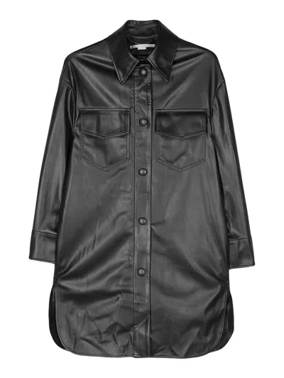 STELLA MCCARTNEY FAUX-LEATHER OVERSHIRT