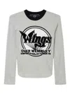 Stella Mccartney Wings Graphic Long-sleeved Cotton Top In Grey