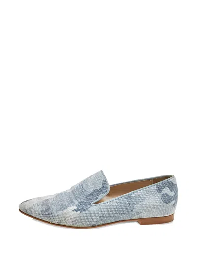 Pre-owned Stella Mccartney Camo-print Loafers In Blue
