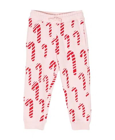 Stella Mccartney Kids' Candy Cane-print Cotton Trousers In Pink