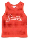 Stella Mccartney Canotta Traforata Con Logo In Red