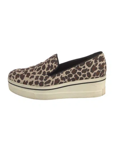 Pre-owned Stella Mccartney Canvas Animal Print Loafers In Multi