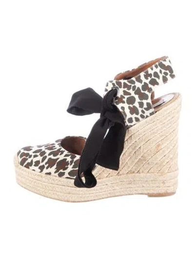 Pre-owned Stella Mccartney Canvas Animal Print Pumps In Brown