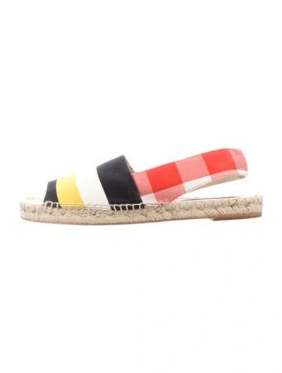 Pre-owned Stella Mccartney Canvas Colorblock Pattern Espadrilles In Black/red/yellow