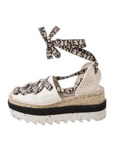 Pre-owned Stella Mccartney Canvas Graphic Print Espadrilles In Black