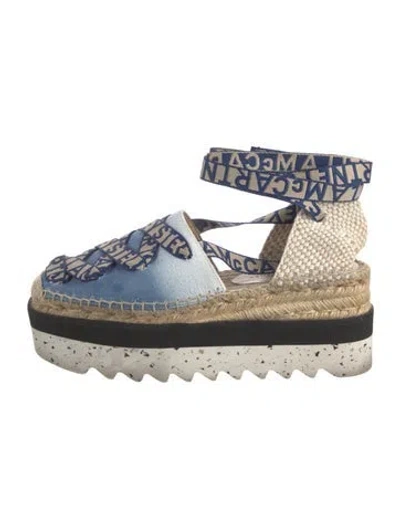 Pre-owned Stella Mccartney Canvas Graphic Print Espadrilles In Neutrals