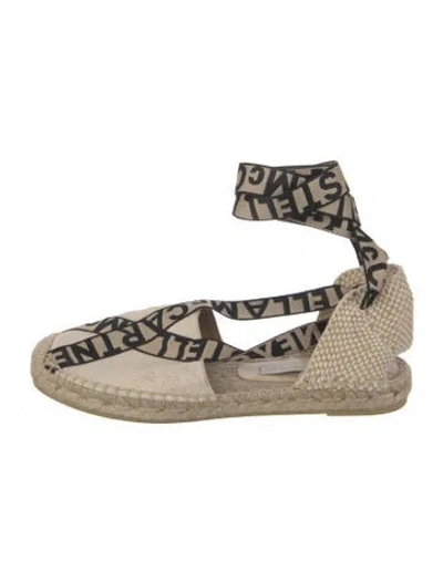 Pre-owned Stella Mccartney Canvas Graphic Print Espadrilles In Neutrals