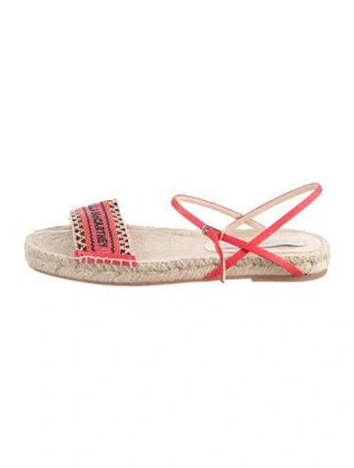 Pre-owned Stella Mccartney Canvas Graphic Print Espadrilles In Red