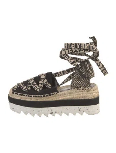 Pre-owned Stella Mccartney Canvas Graphic Print Pumps In Black