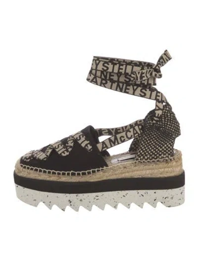Pre-owned Stella Mccartney Canvas Graphic Print Pumps In Black