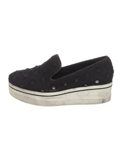Pre-owned Stella Mccartney Canvas Loafers In Black