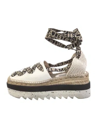 Pre-owned Stella Mccartney Canvas Printed Espadrilles In Neutral