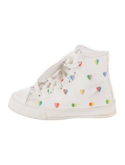 Pre-owned Stella Mccartney Babies' Canvas Printed High Top Sneakers In White