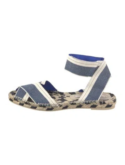 Pre-owned Stella Mccartney Canvas Striped Espadrilles In Blue