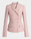 Stella Mccartney Canvas Tailoring Double-breasted Fitted Jacket In Dusty Rose