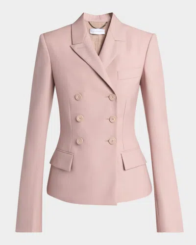 Stella Mccartney Canvas Tailoring Double-breasted Fitted Jacket In Dusty Rose
