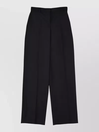 Stella Mccartney Canvas Tailoring Loose Fit Pleated Trousers In Black