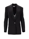 Stella Mccartney Tailored Canvas Jacket Notched Lapels In Black
